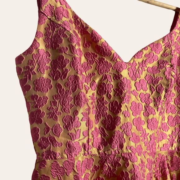 Jill Jill Stuart Pink Floral Jacquard Sweetheart Cocktail Midi Dress Size 0 - Picture 11 of 14